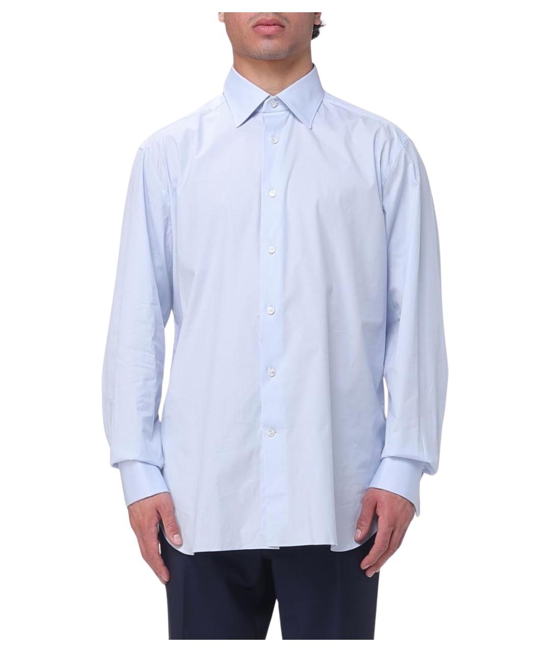 ZEGNA Голубая хлопковая кэжуал рубашка, фото 1