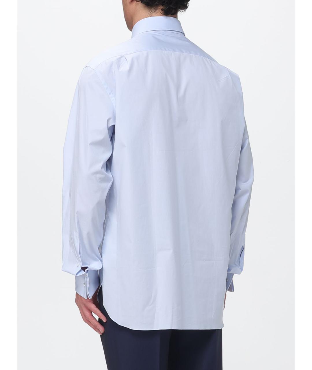 ZEGNA Голубая хлопковая кэжуал рубашка, фото 2