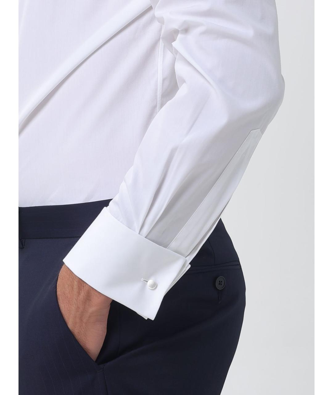 ZEGNA Белая хлопковая кэжуал рубашка, фото 5