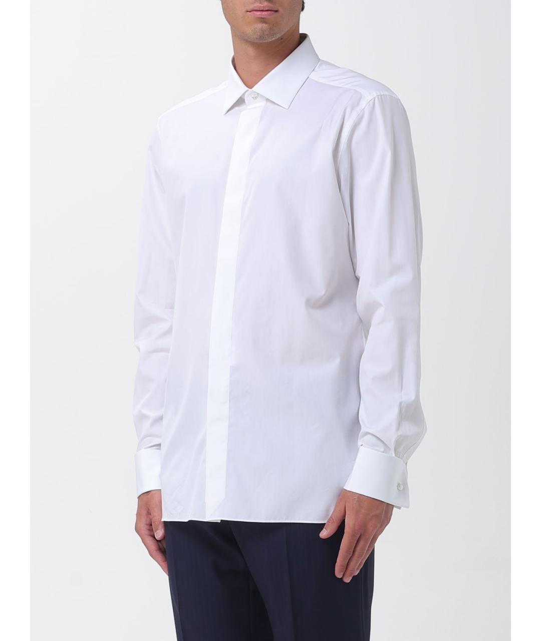 ZEGNA Белая хлопковая кэжуал рубашка, фото 4