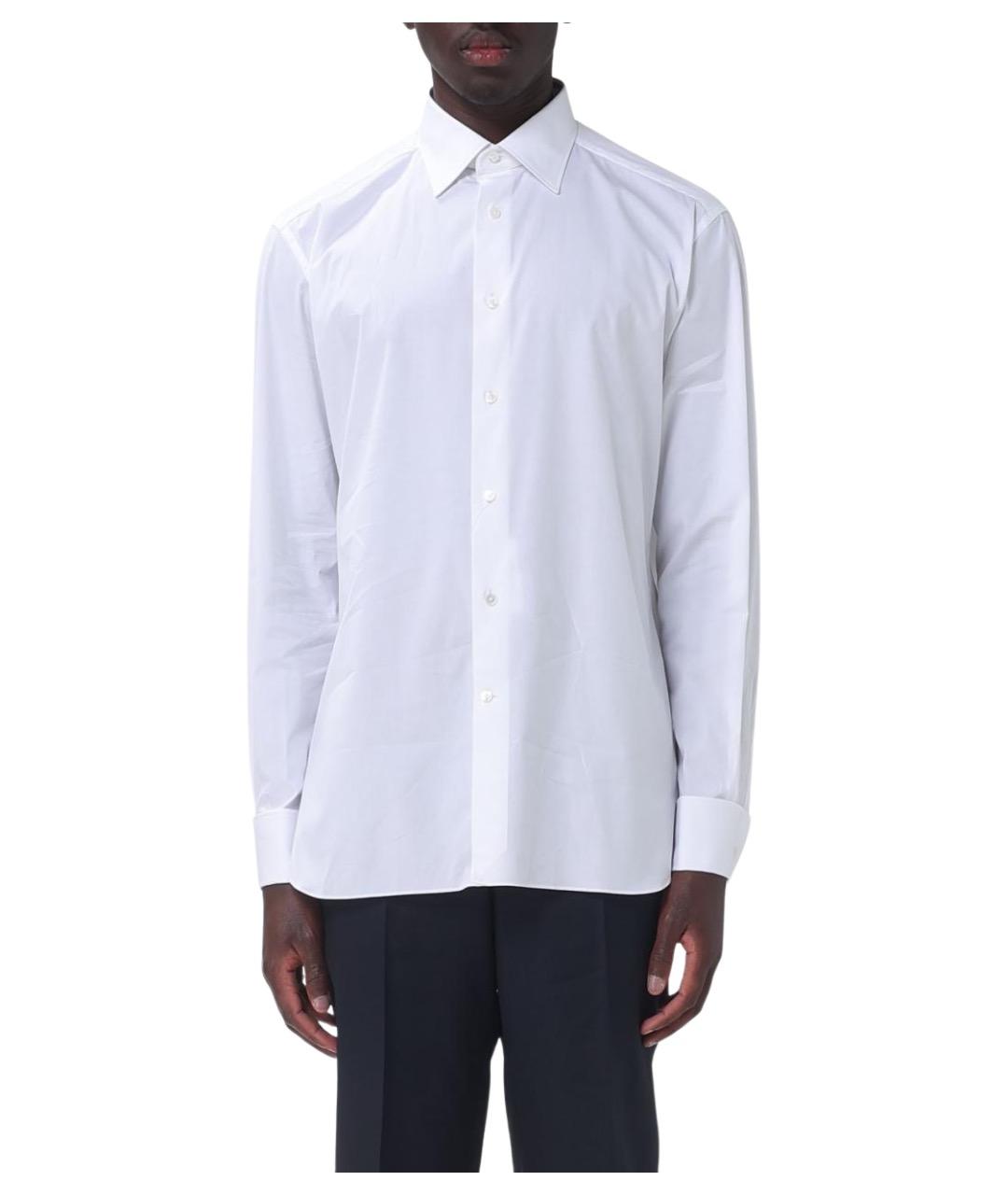 ZEGNA Белая хлопковая кэжуал рубашка, фото 1