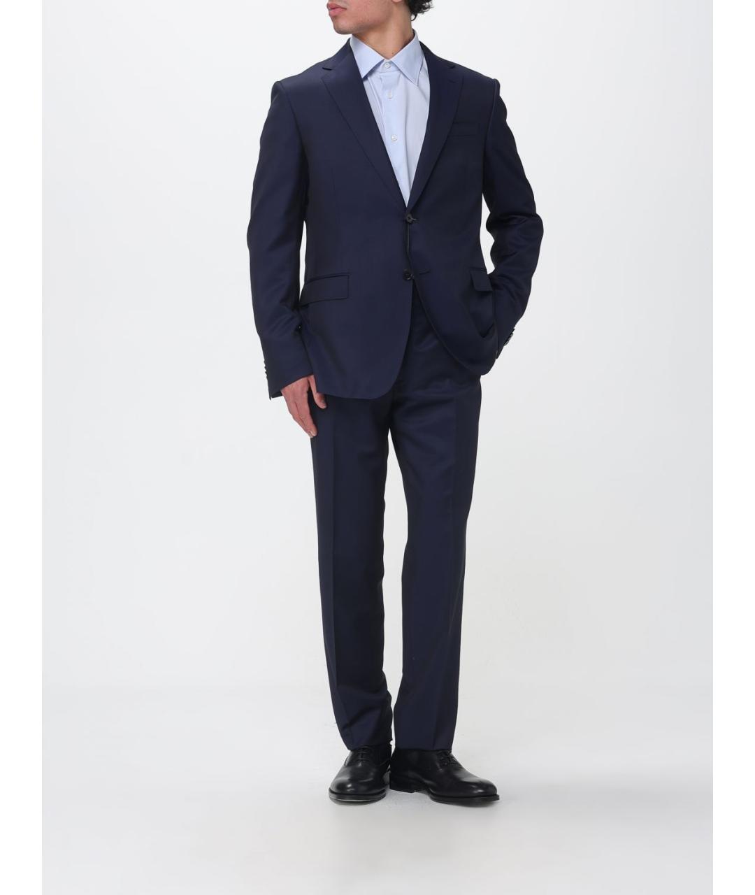 ZEGNA Темно-синий классический костюм, фото 2