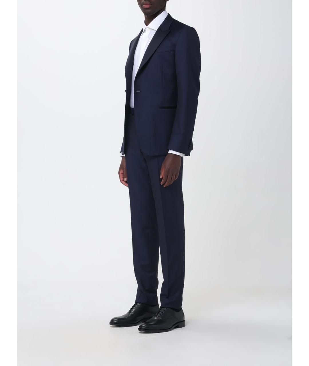 ZEGNA Темно-синий классический костюм, фото 3