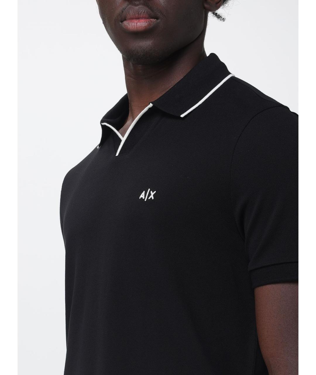 ARMANI EXCHANGE Синее хлопковое поло с коротким рукавом, фото 3