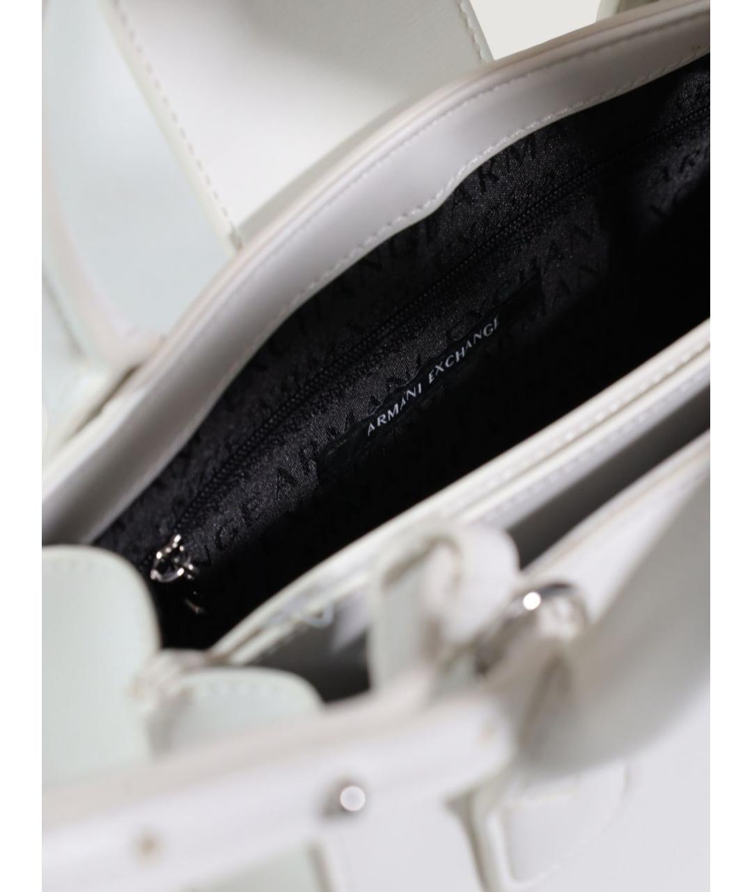 ARMANI EXCHANGE Белая сумка с короткими ручками из искусственной кожи, фото 5