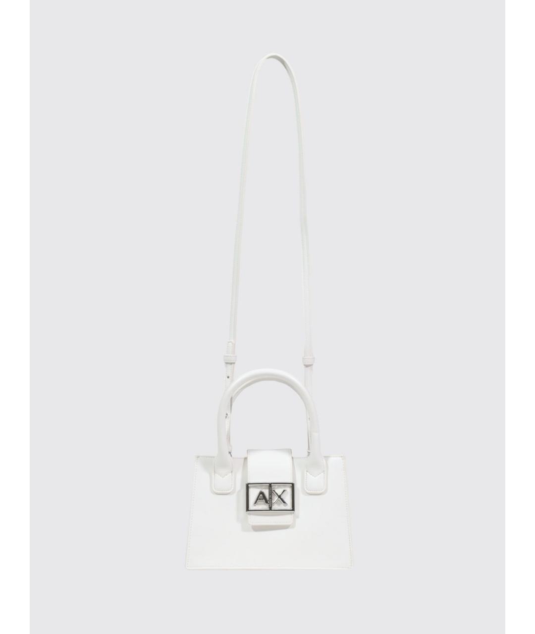ARMANI EXCHANGE Белая сумка с короткими ручками из искусственной кожи, фото 4