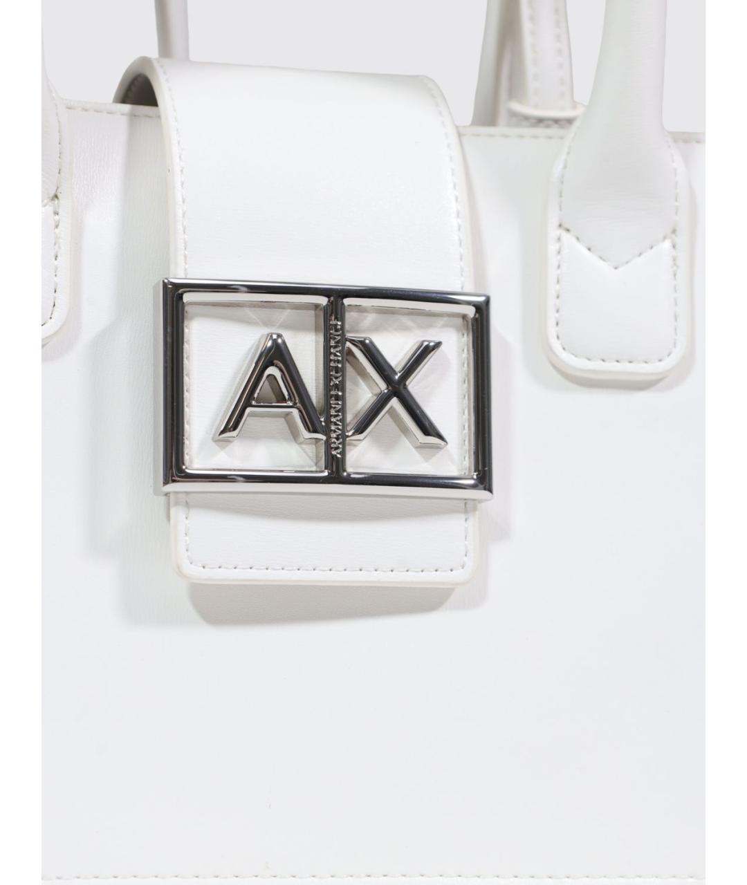 ARMANI EXCHANGE Белая сумка с короткими ручками из искусственной кожи, фото 3