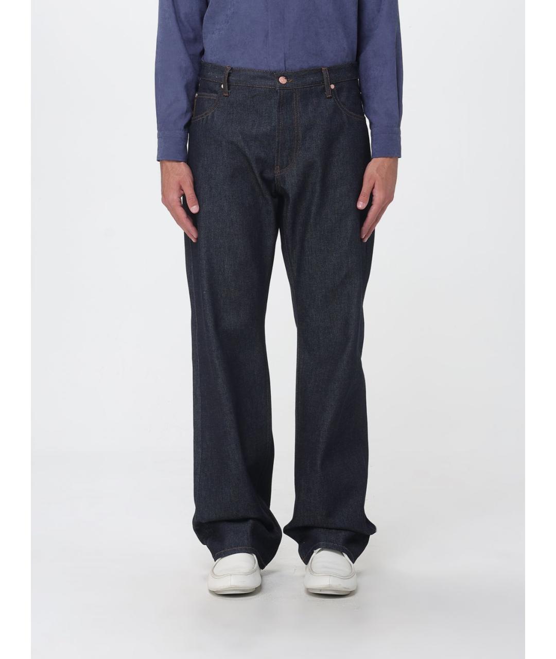 ARMANI JEANS Синие хлопковые прямые джинсы, фото 4