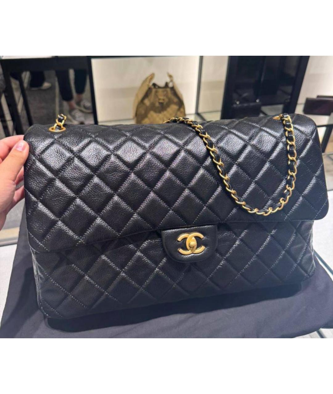 CHANEL Черная кожаная сумка через плечо, фото 2