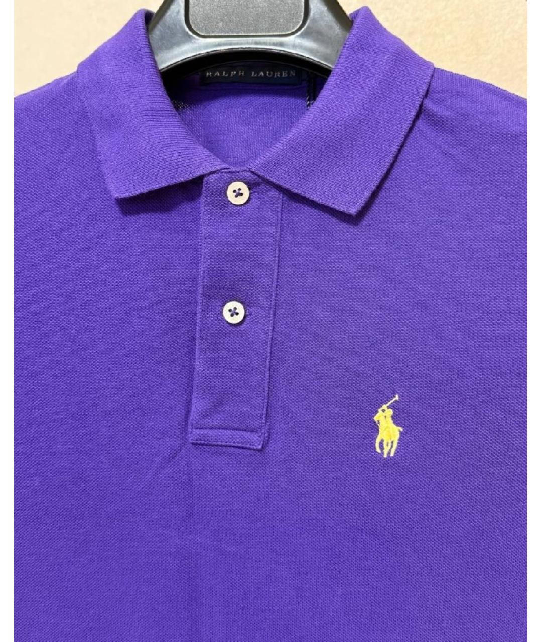 RALPH LAUREN Фиолетовое хлопковое повседневное платье, фото 4