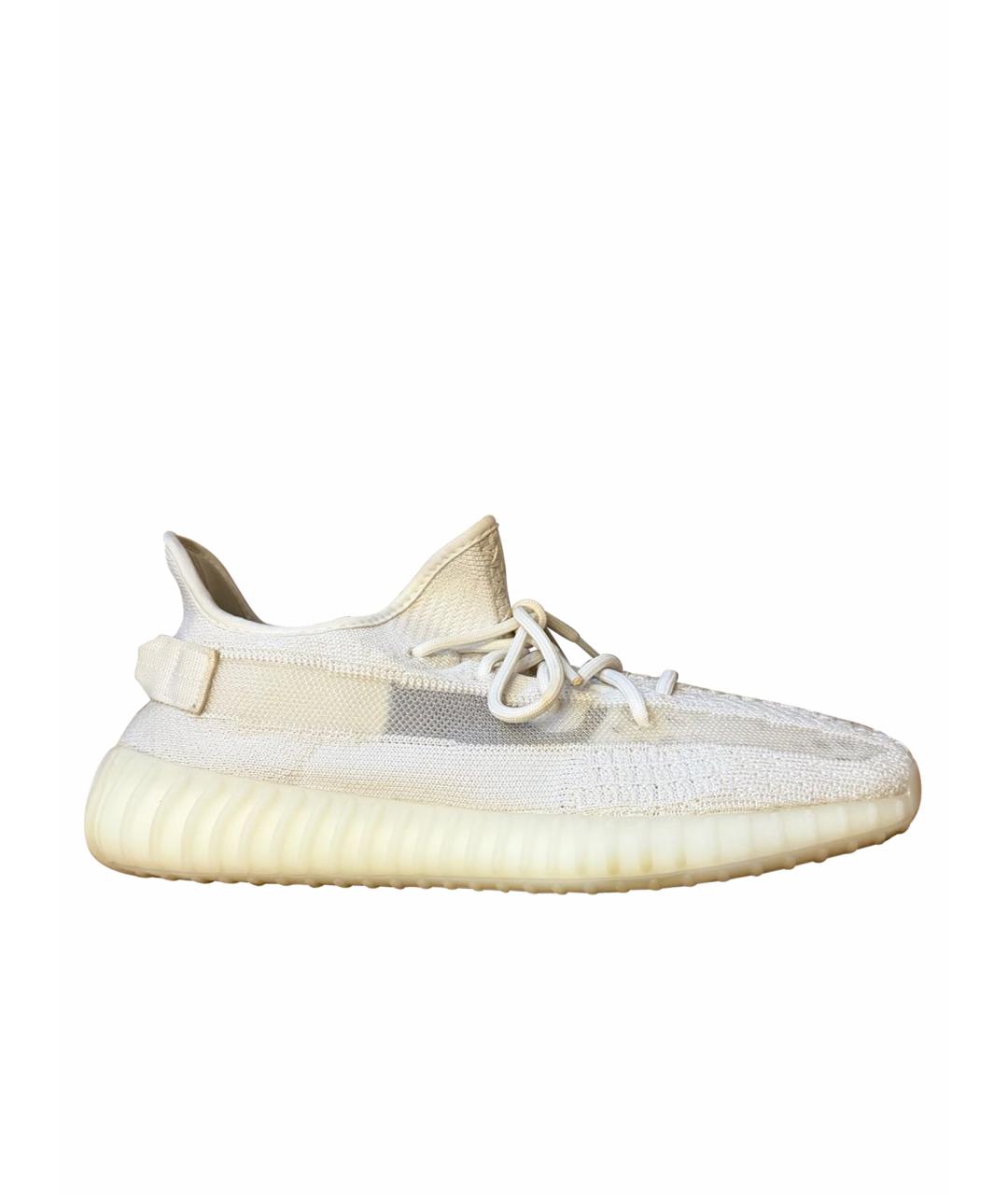 ADIDAS YEEZY Белые текстильные низкие кроссовки / кеды, фото 1
