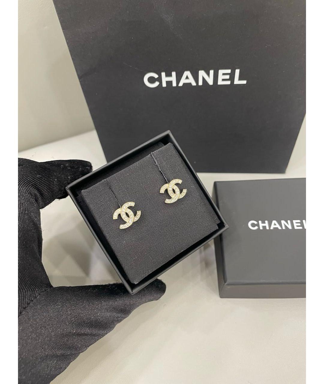 CHANEL Золотые металлические серьги, фото 4