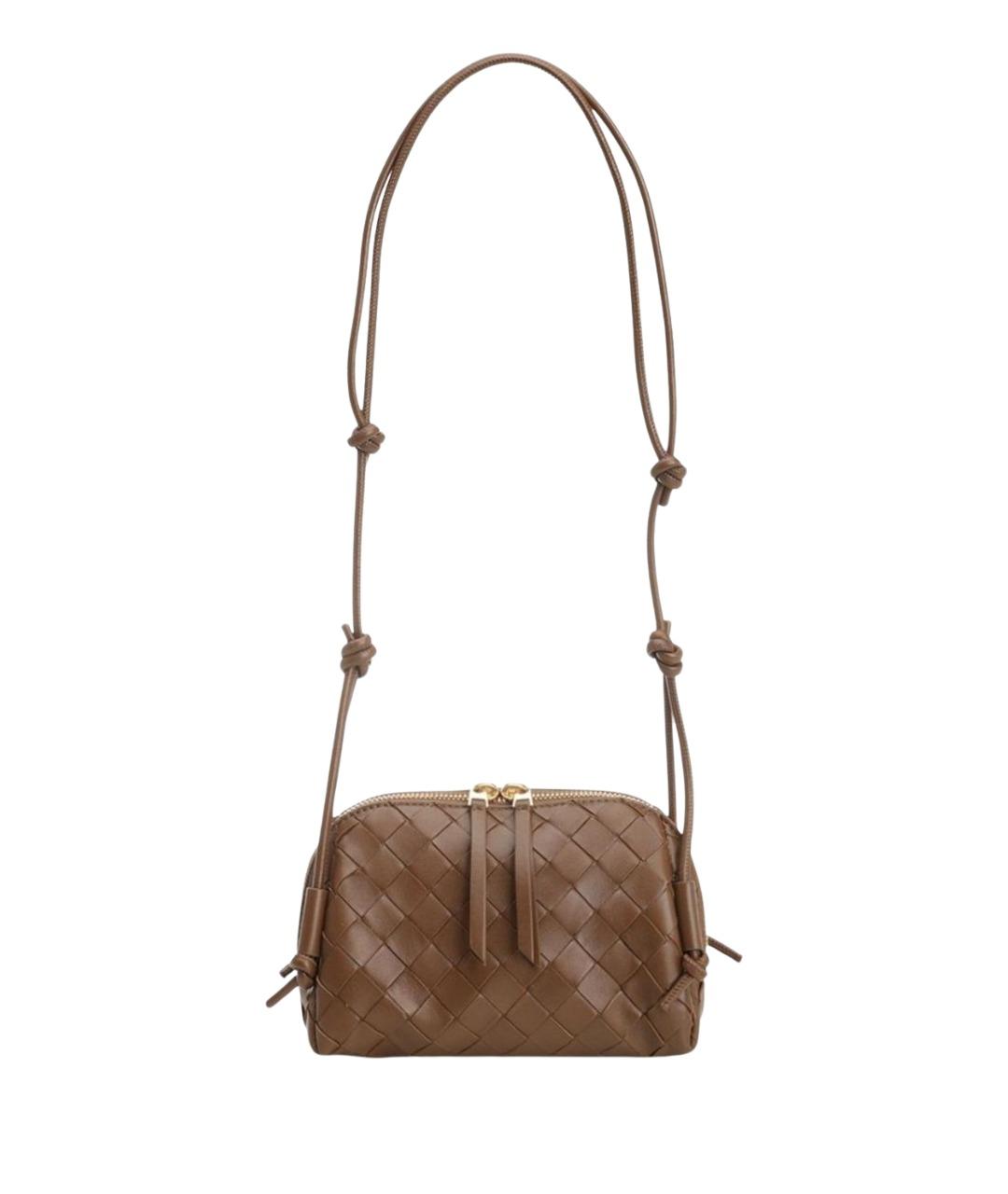 BOTTEGA VENETA Коричневая кожаная сумка через плечо, фото 1