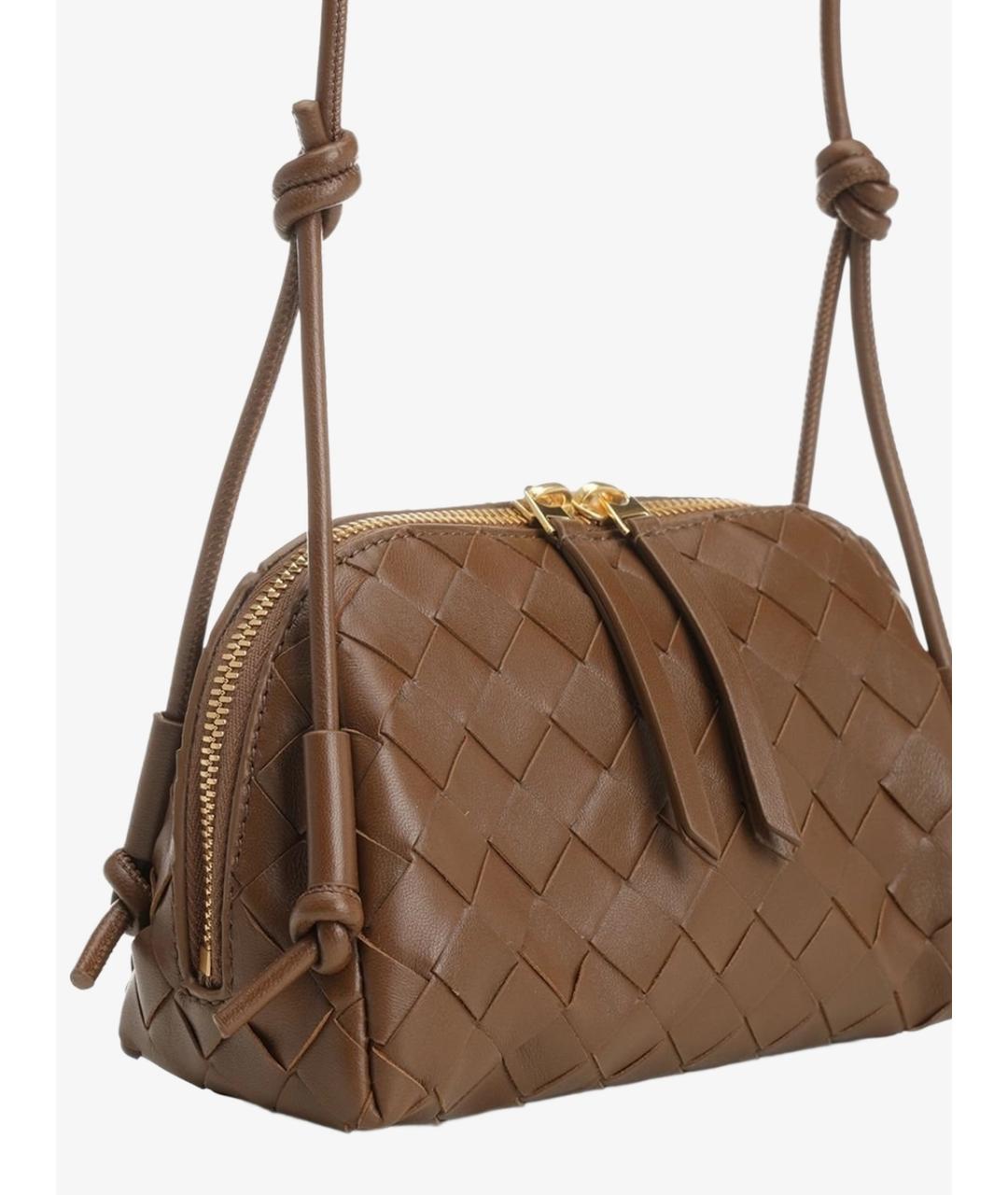 BOTTEGA VENETA Коричневая кожаная сумка через плечо, фото 5