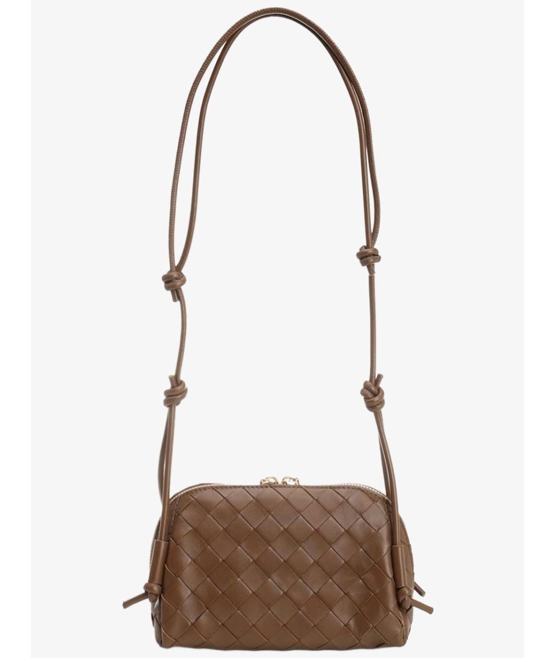 BOTTEGA VENETA Коричневая кожаная сумка через плечо, фото 2