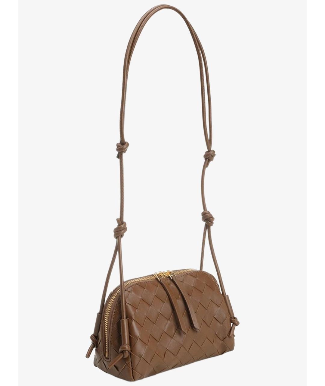 BOTTEGA VENETA Коричневая кожаная сумка через плечо, фото 3