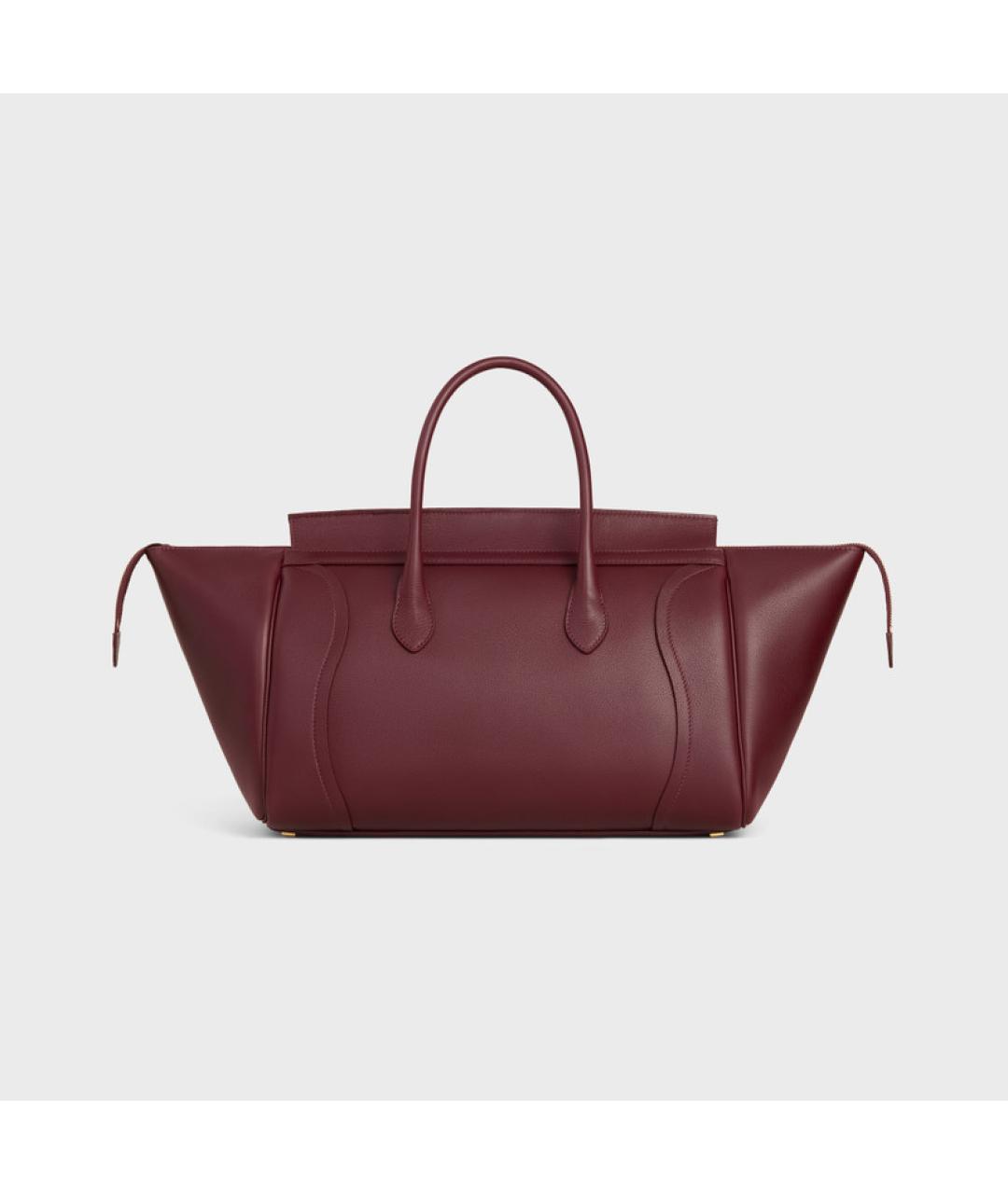 CELINE Бордовая кожаная сумка тоут, фото 5