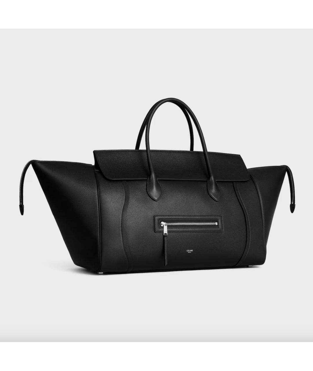 CELINE Черная кожаная сумка тоут, фото 3