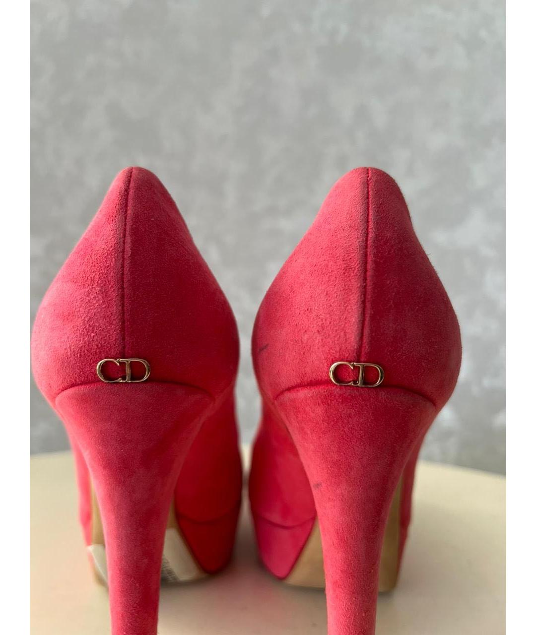 CHRISTIAN DIOR Коралловые замшевые туфли, фото 6