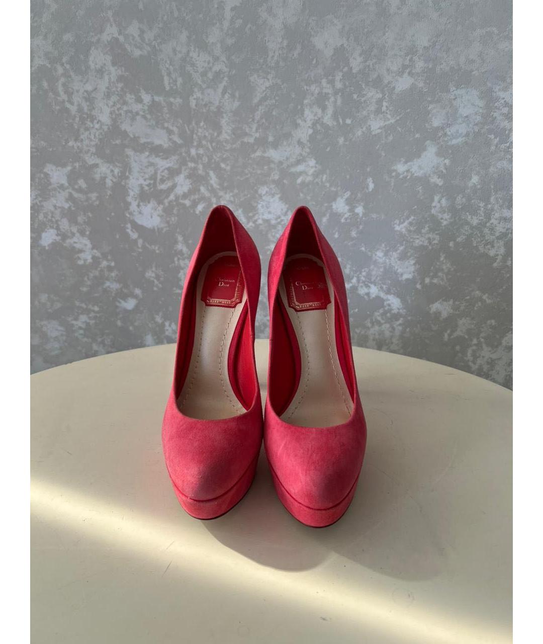 CHRISTIAN DIOR Коралловые замшевые туфли, фото 2