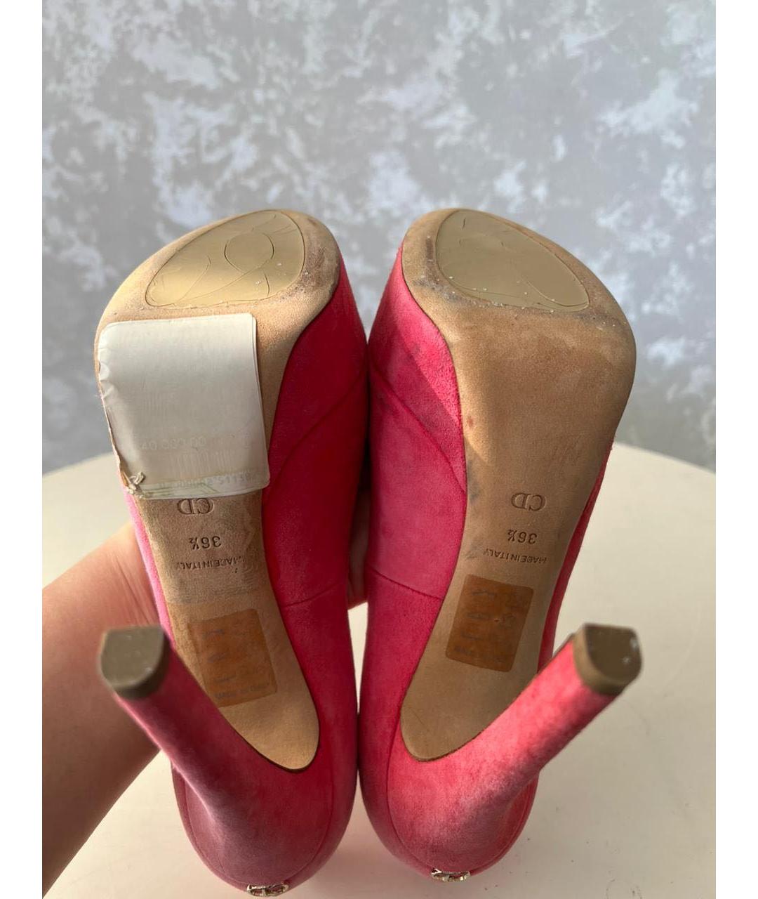 CHRISTIAN DIOR Розовые замшевые туфли, фото 4
