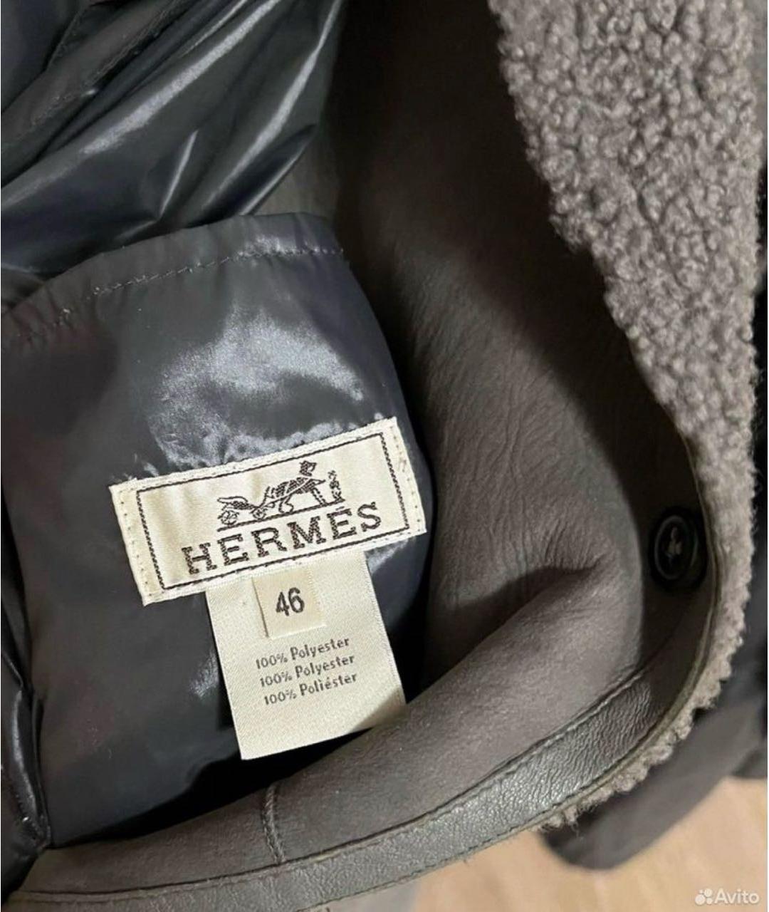 HERMES Хаки меховая куртка, фото 8