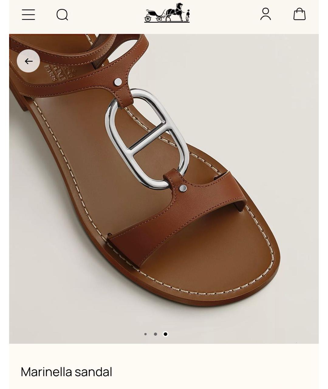 HERMES Коричневые сандалии из экзотической кожи, фото 3