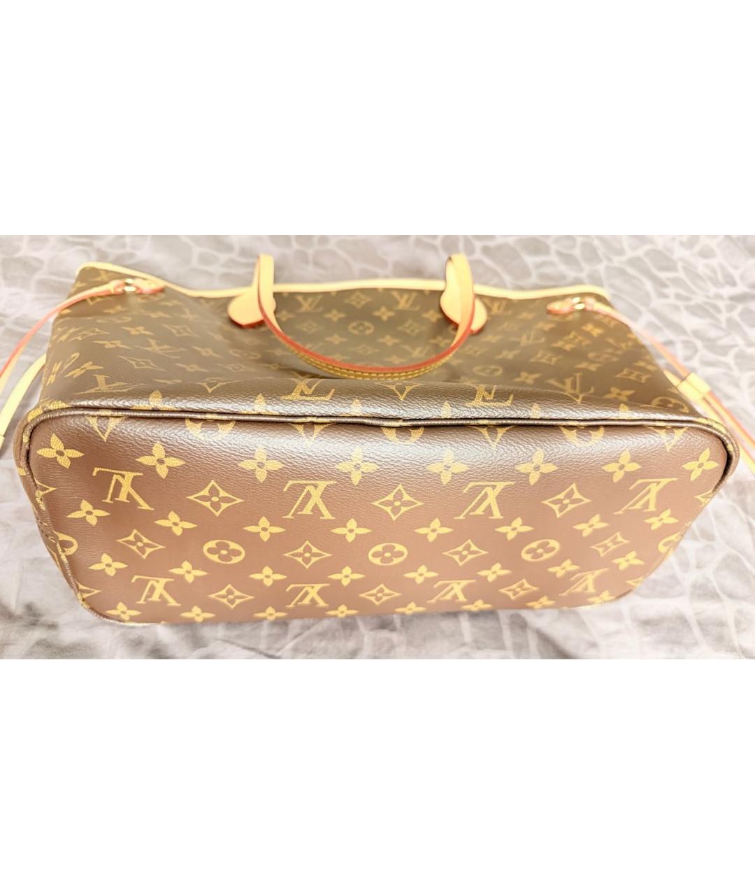 LOUIS VUITTON Коричневая кожаная сумка тоут, фото 5