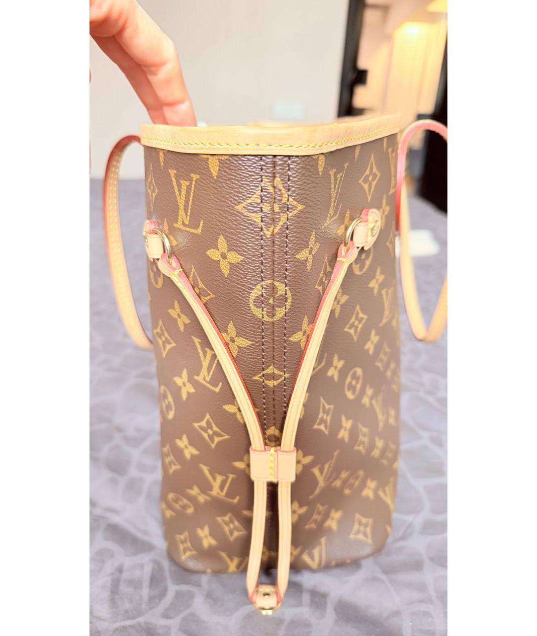 LOUIS VUITTON Коричневая кожаная сумка тоут, фото 2