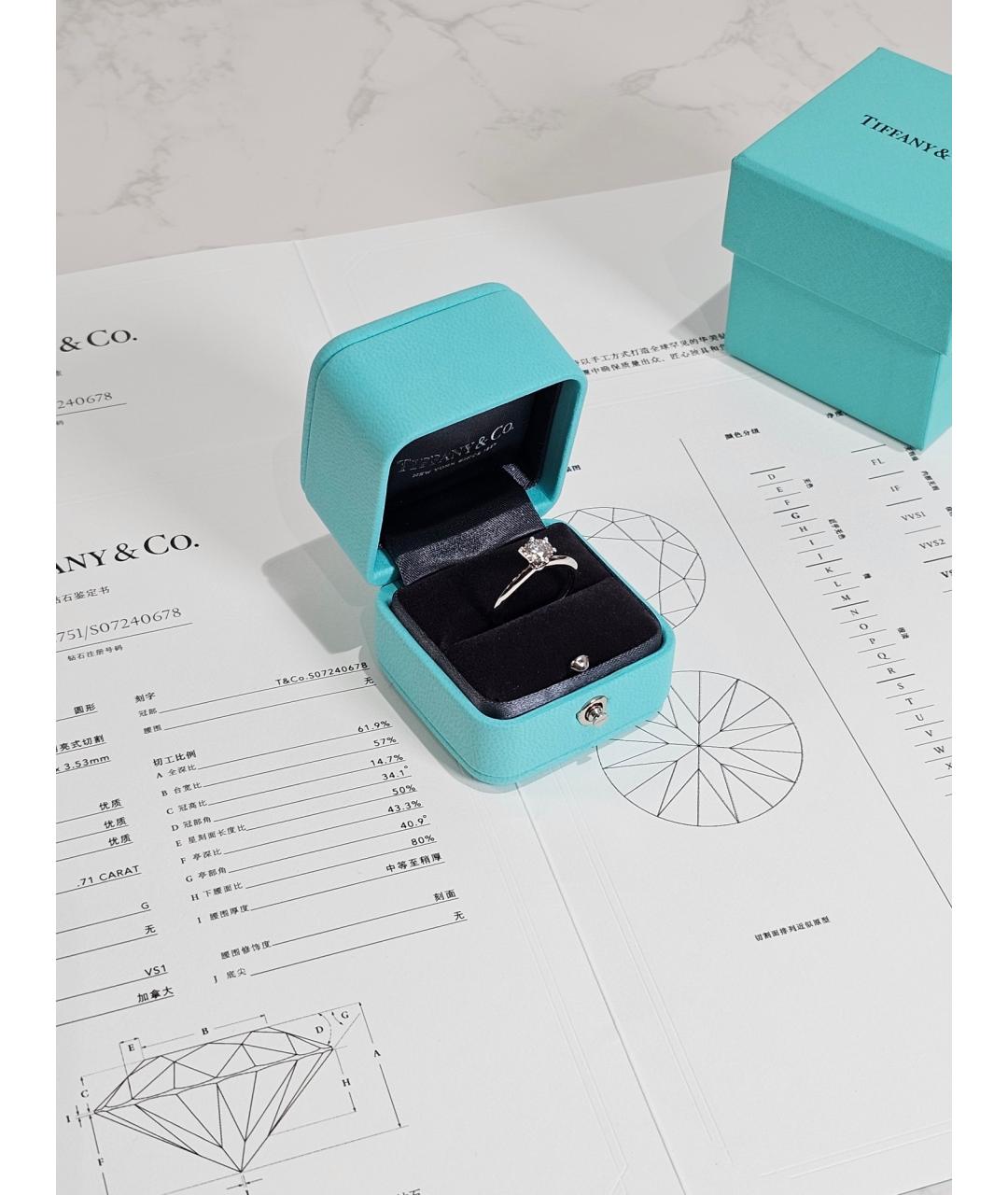TIFFANY&CO Серебряное платиновое кольцо, фото 2