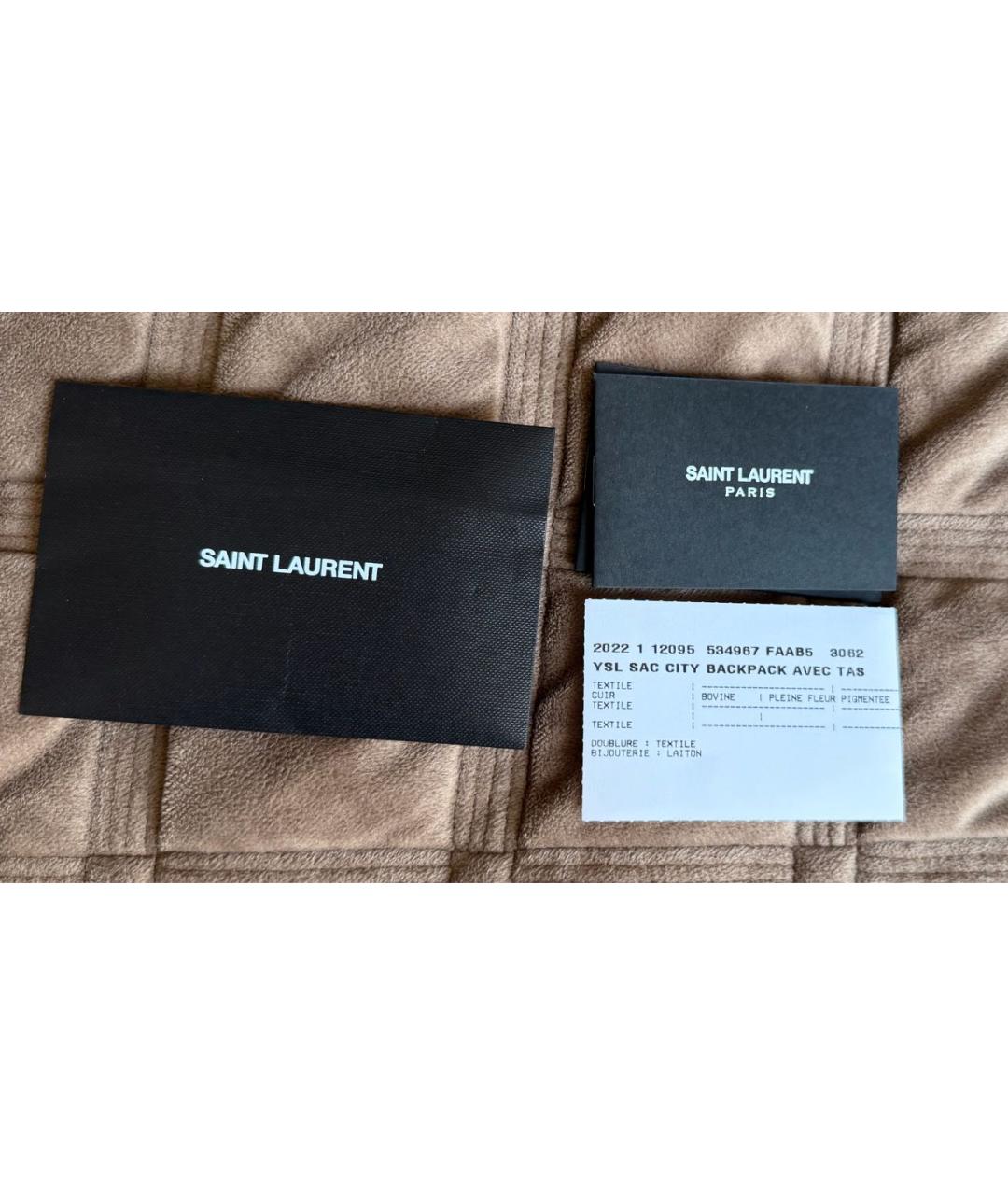 SAINT LAURENT Зеленый тканевый рюкзак, фото 6