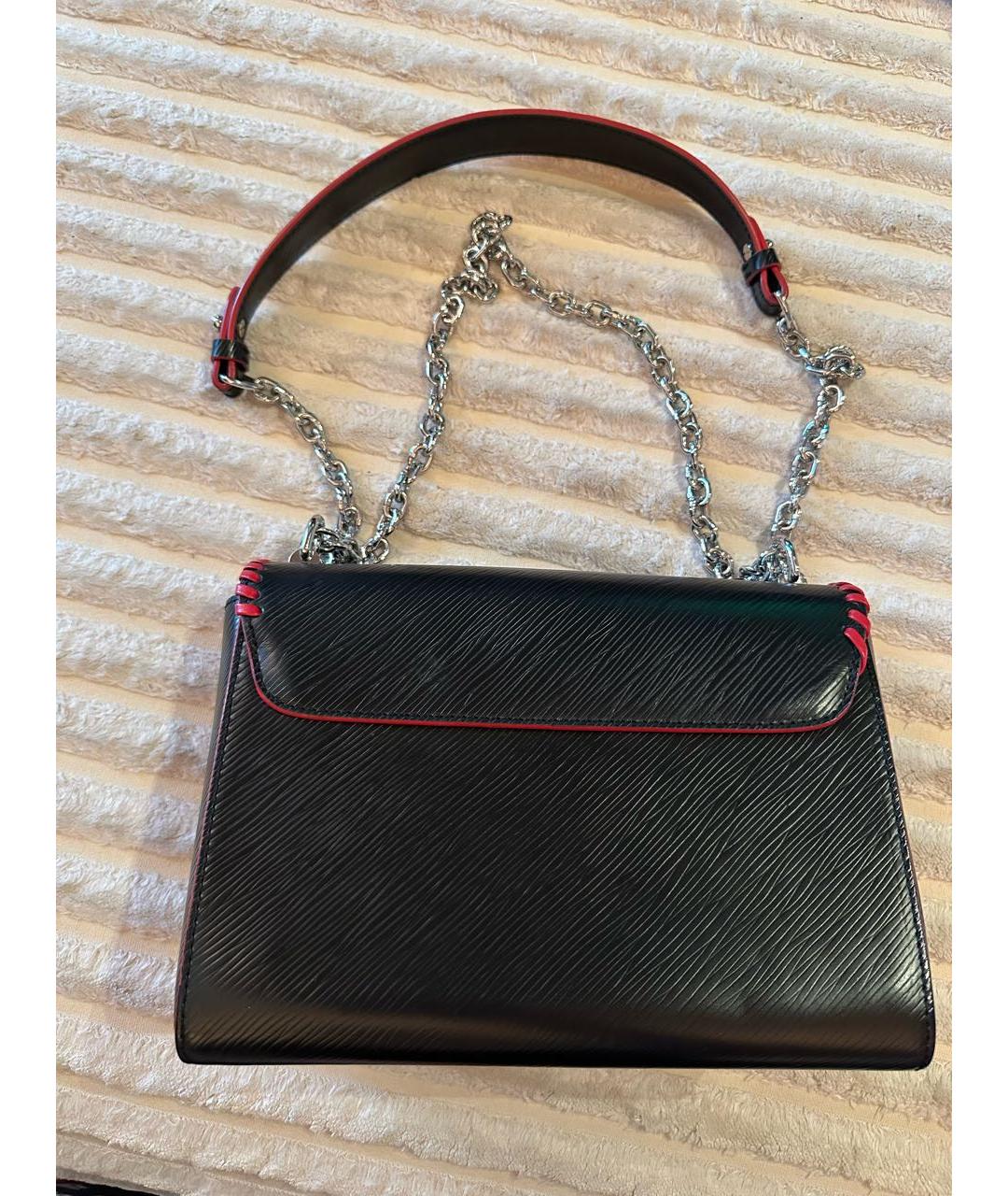 LOUIS VUITTON Черная кожаная сумка через плечо, фото 6