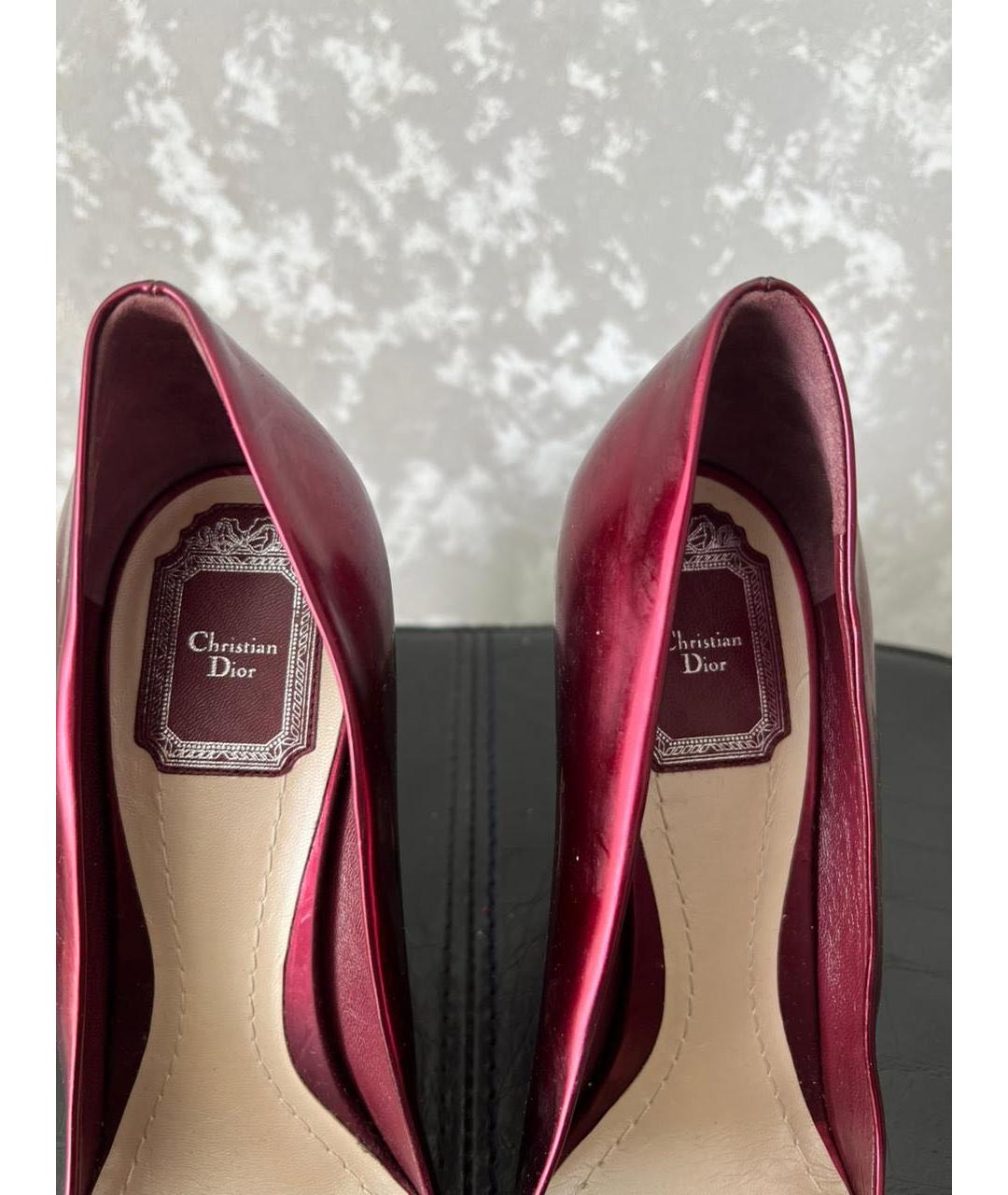 CHRISTIAN DIOR Красные кожаные туфли, фото 3
