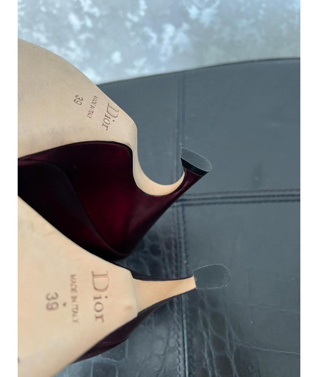 CHRISTIAN DIOR Красные кожаные туфли, фото 8