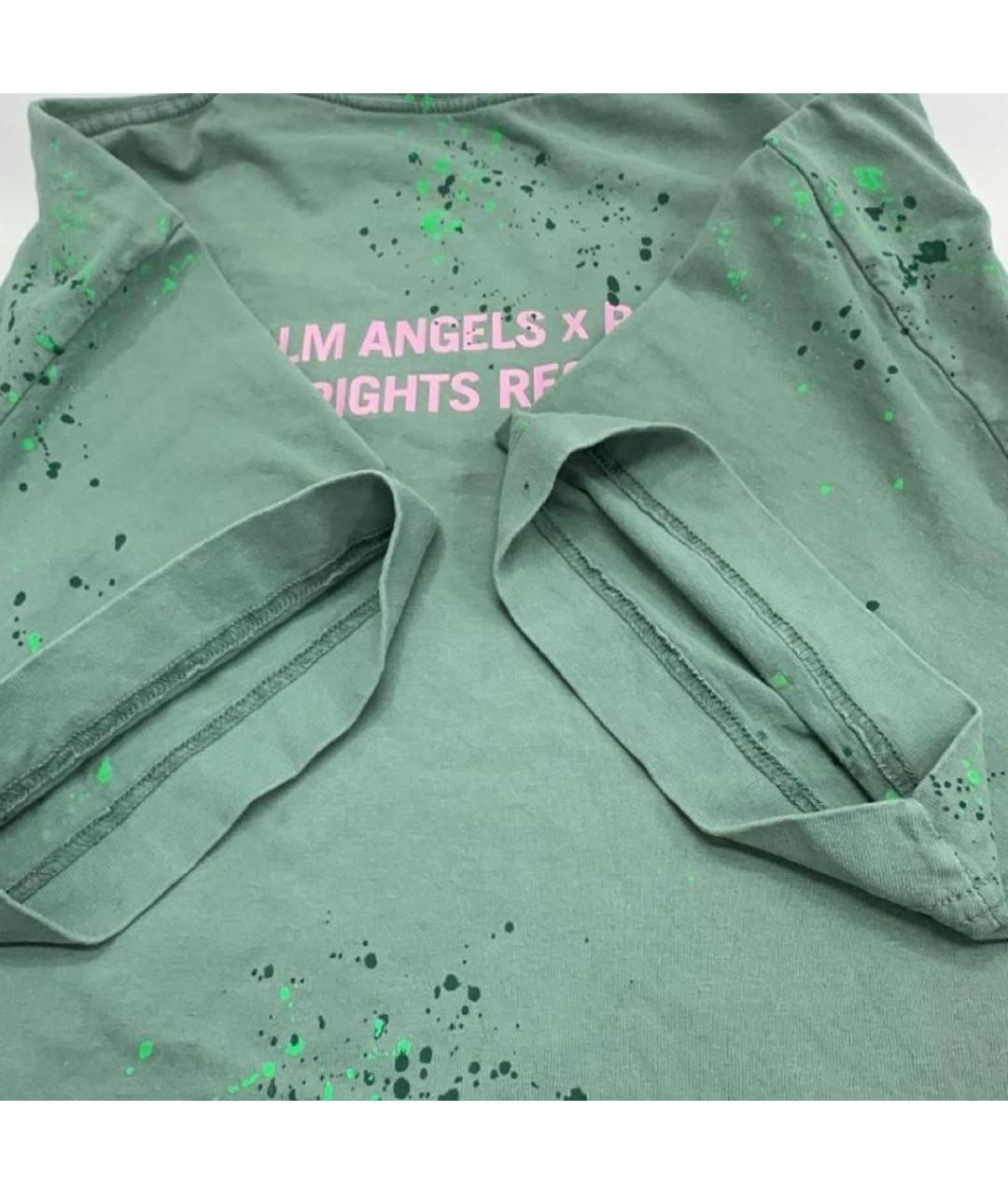 PALM ANGELS Зеленая хлопковая футболка, фото 8