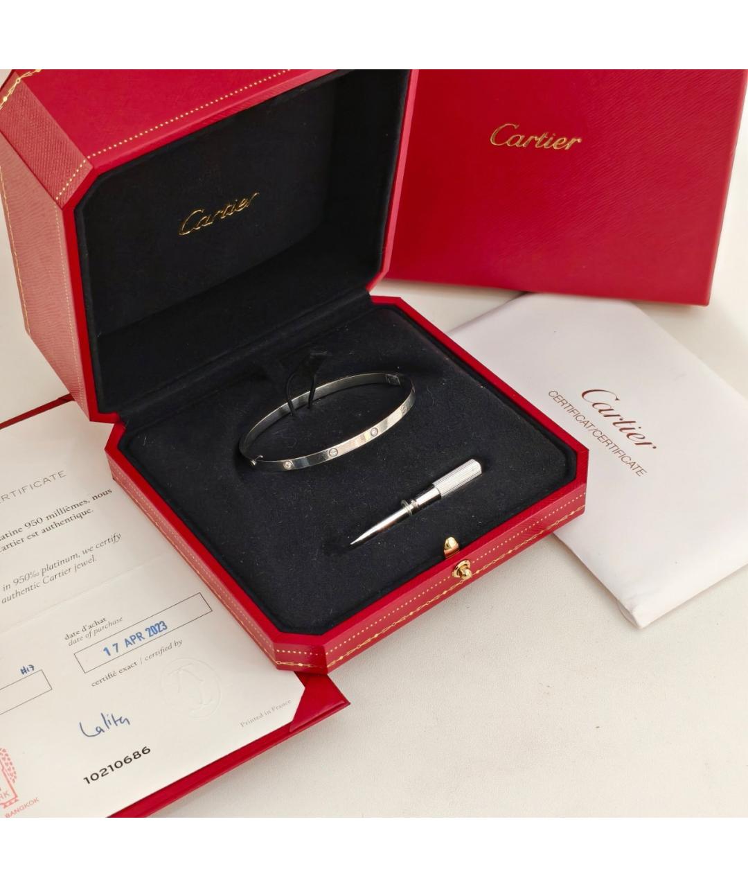 CARTIER Серебряный браслет из белого золота, фото 2