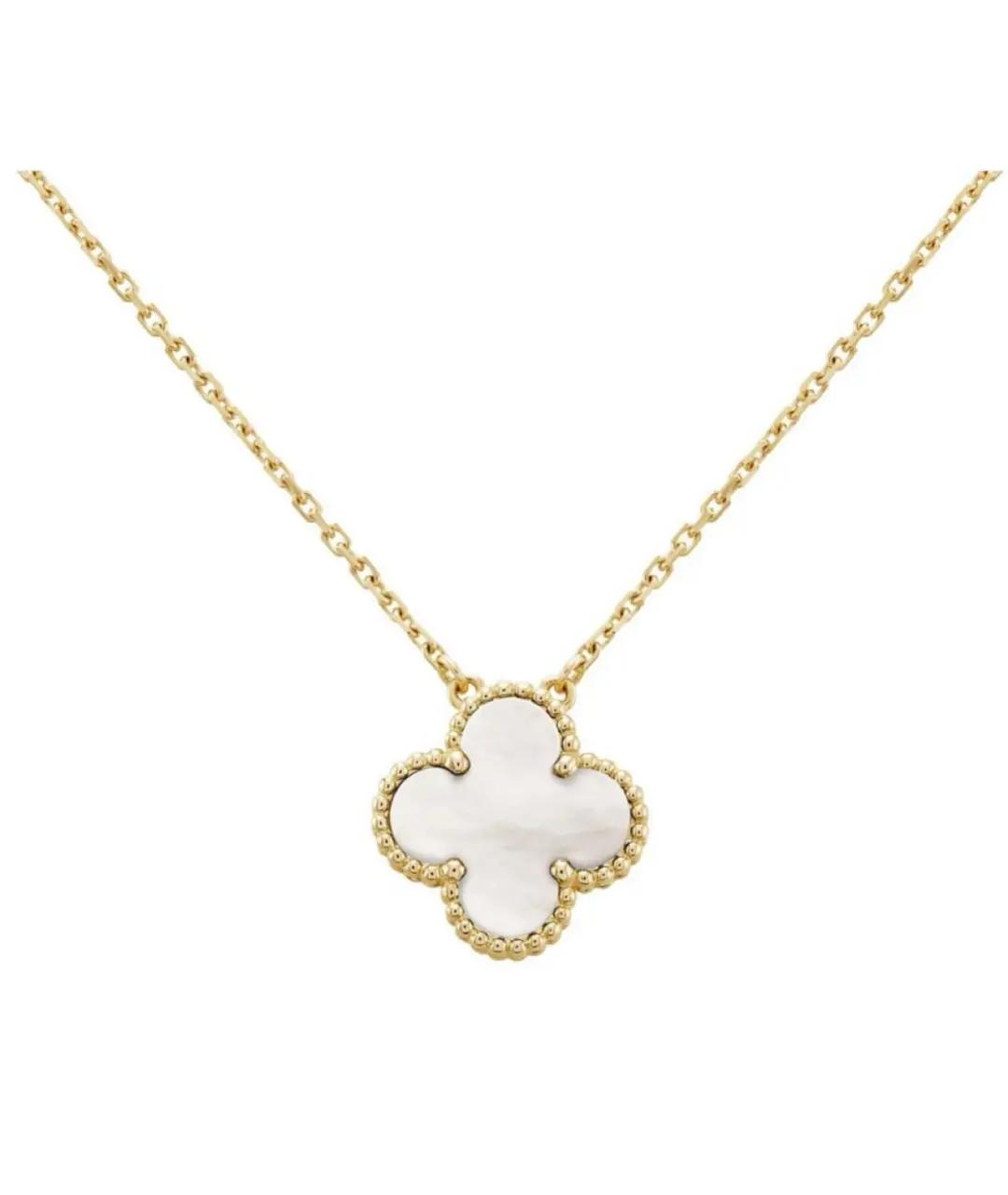 VAN CLEEF & ARPELS Белая подвеска из желтого золота, фото 1