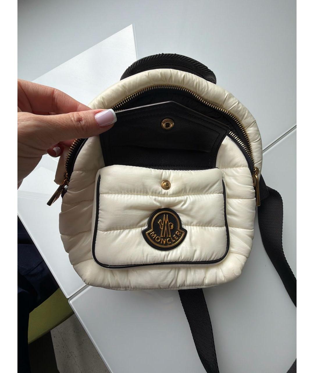 MONCLER Белый тканевый рюкзак, фото 4
