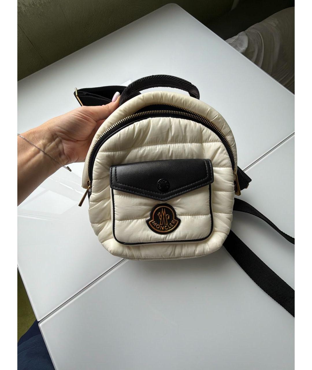 MONCLER Белый тканевый рюкзак, фото 5