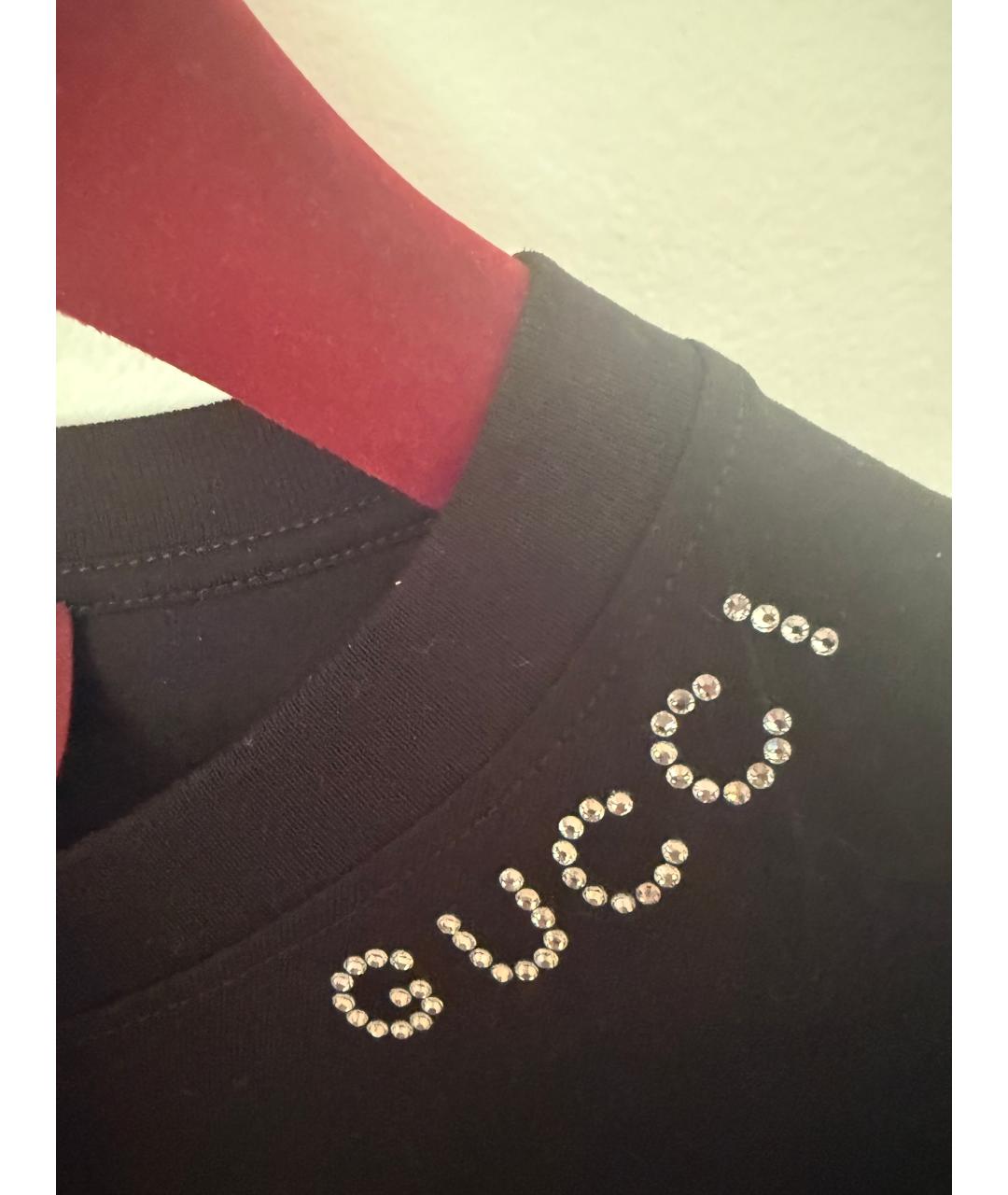 GUCCI Черная хлопковая футболка, фото 3
