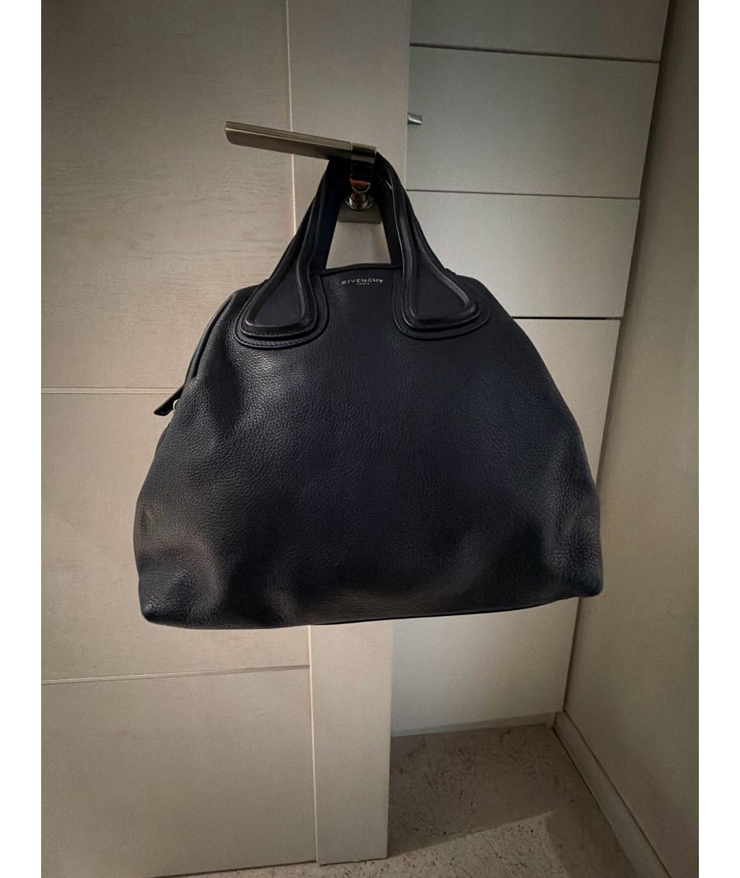 GIVENCHY Темно-синяя кожаная сумка тоут, фото 5