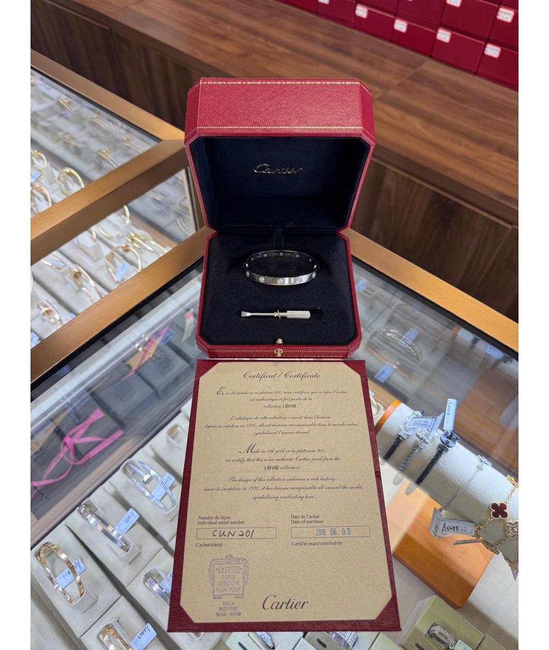 CARTIER Серебряный браслет из белого золота, фото 2