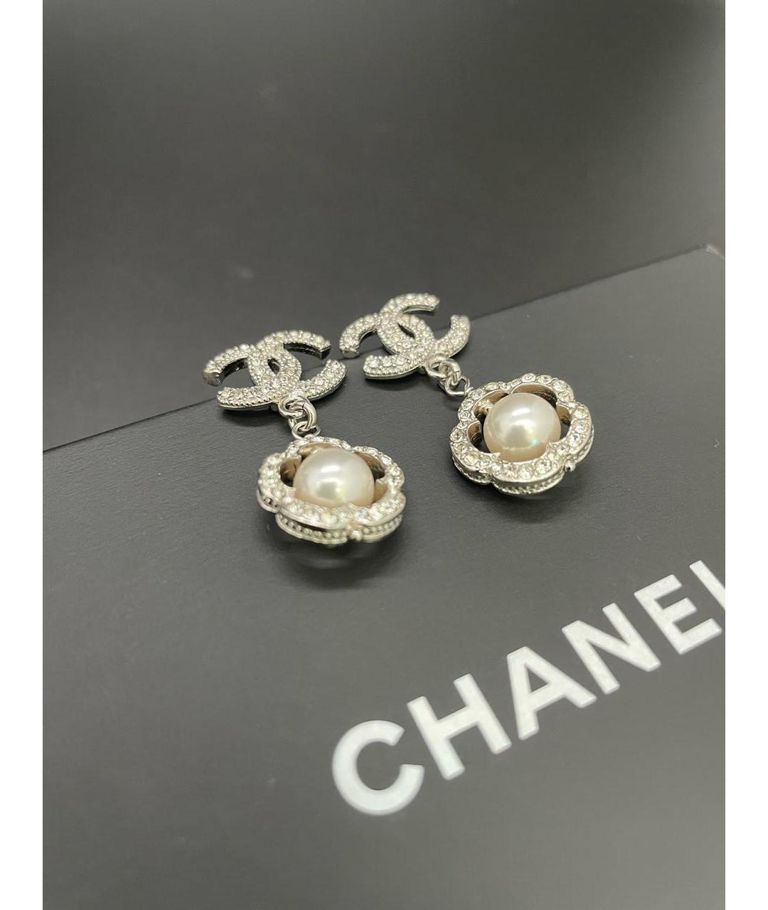 CHANEL Серебряные металлические серьги, фото 3