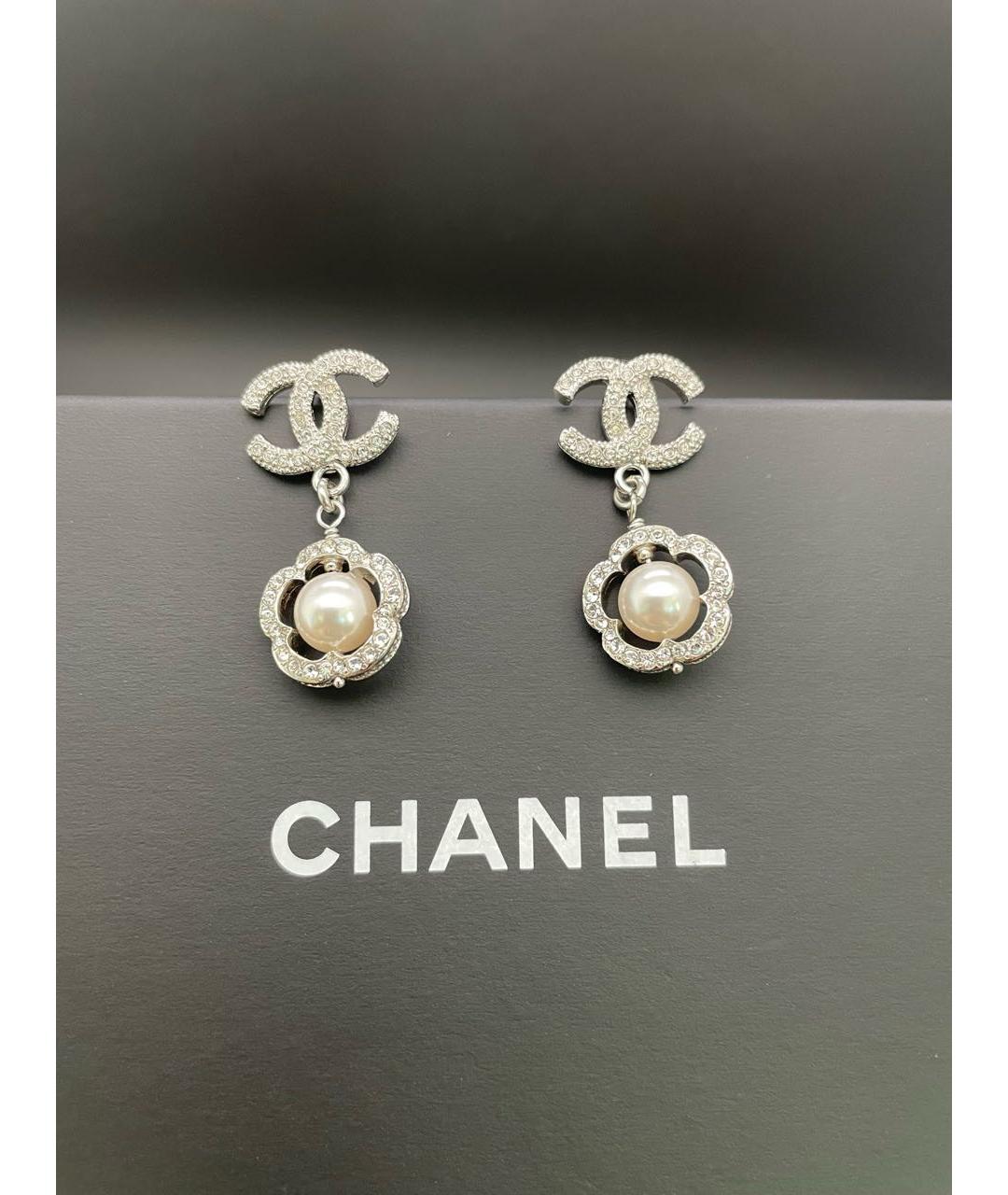 CHANEL Серебряные металлические серьги, фото 5