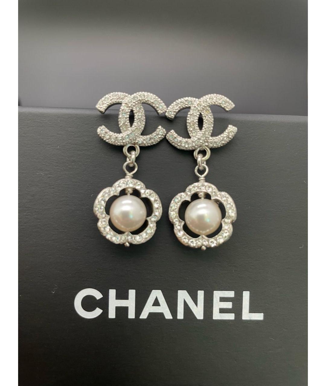 CHANEL Серебряные металлические серьги, фото 4