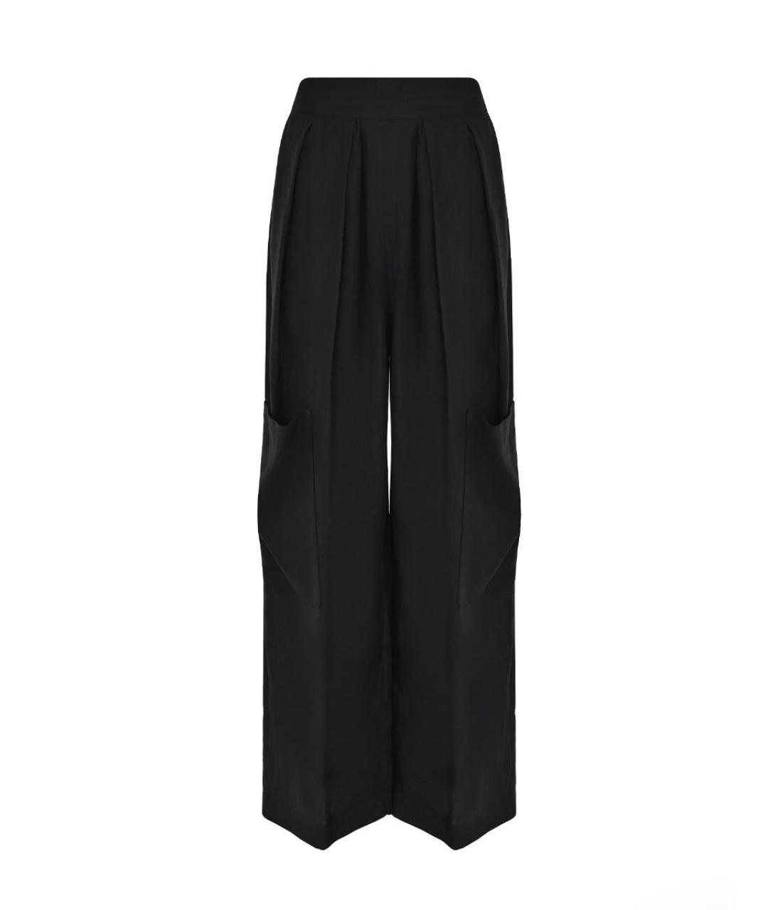 ERMANNO SCERVINO Черные льняные брюки широкие, фото 1
