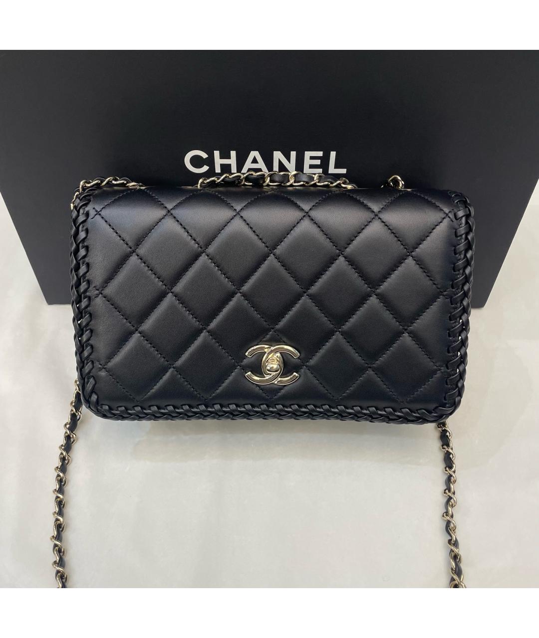 CHANEL Черная кожаная сумка через плечо, фото 8