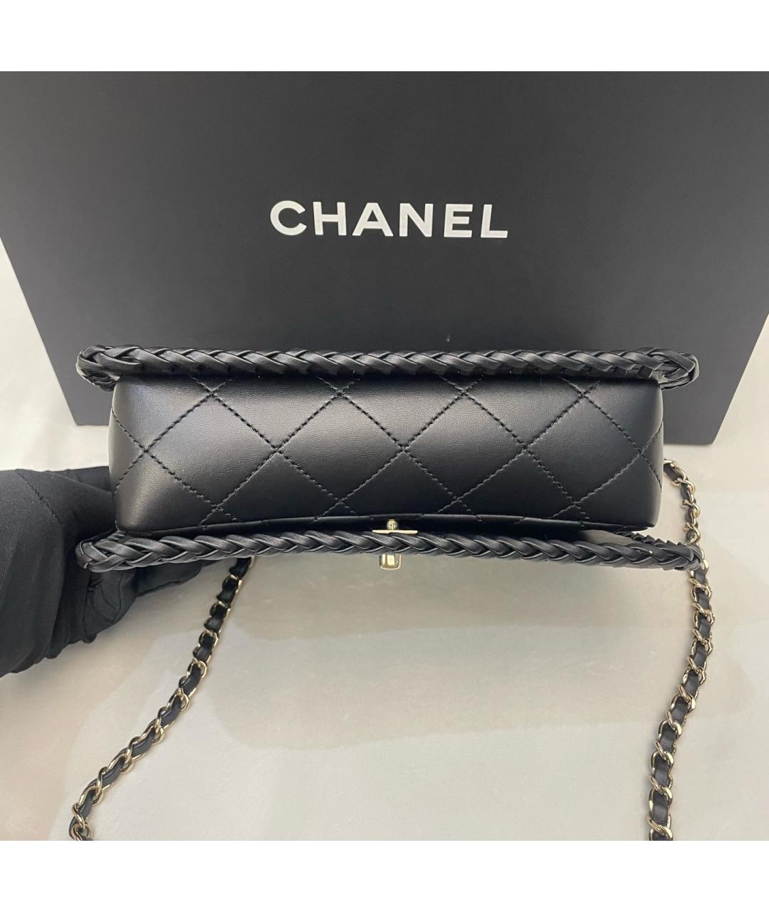 CHANEL Черная кожаная сумка через плечо, фото 3