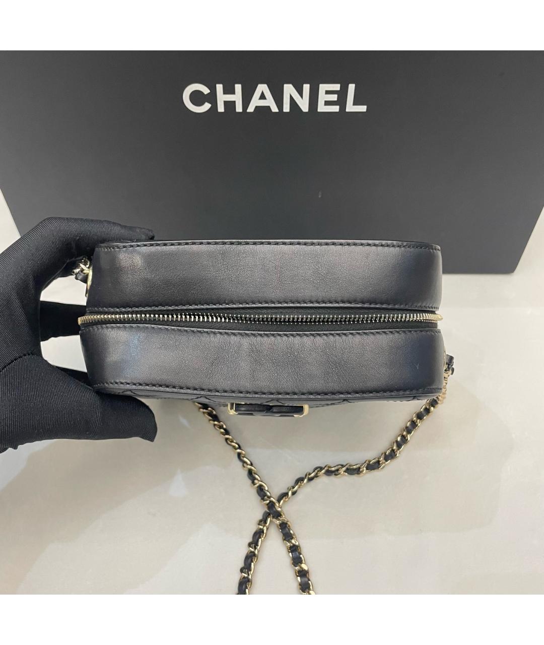 CHANEL Черная кожаная сумка через плечо, фото 6