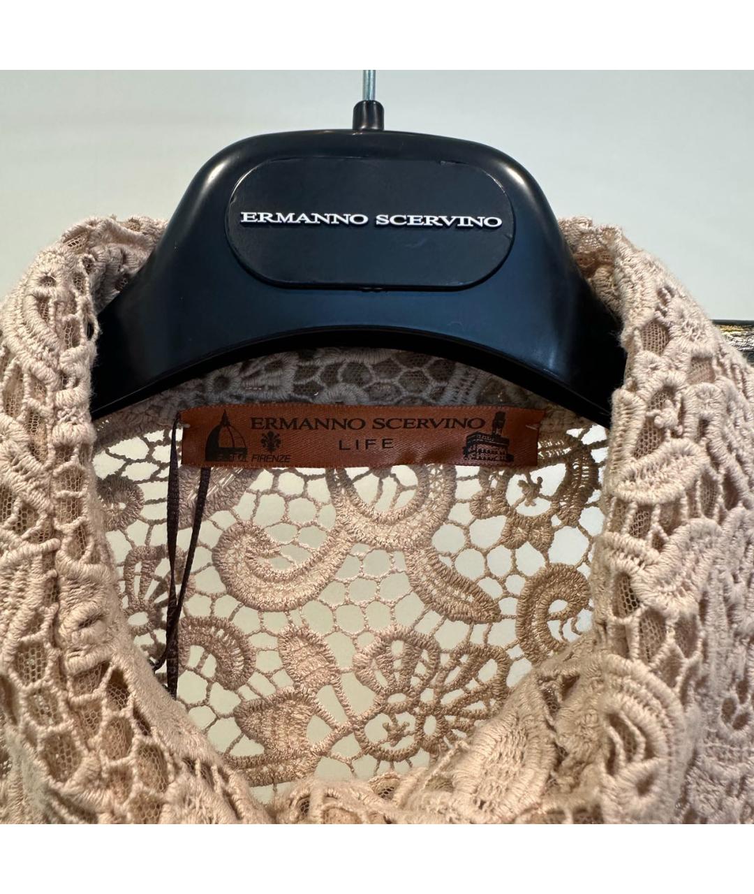 ERMANNO SCERVINO Бежевая хлопковая рубашка, фото 3